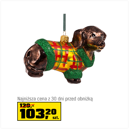 Bombka formowana Piesek Jamnik