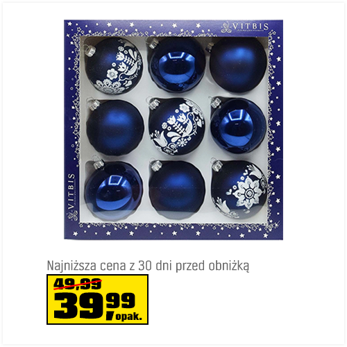 Bombki gładkie i dekorowane w pudełku