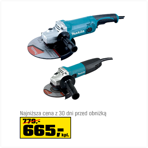 Makita Zestaw dwóch szlifierek kątowych