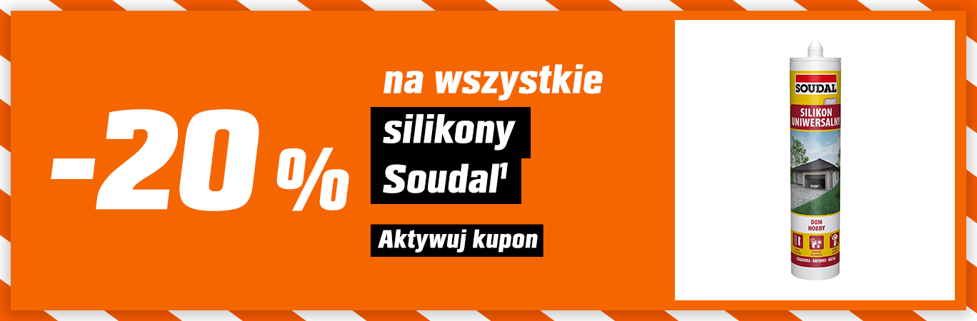 Silikony marki Soudal -20% z kuponem w aplikacji