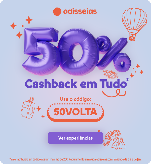 50% de Cashback em Tudo!