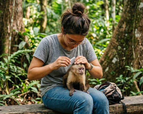 Abraço + Grooming Anti-Piolhos ao Macaco Punch