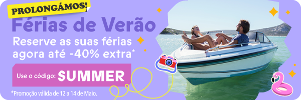 Férias de Verão! Até -40% extra com o código SUMMER