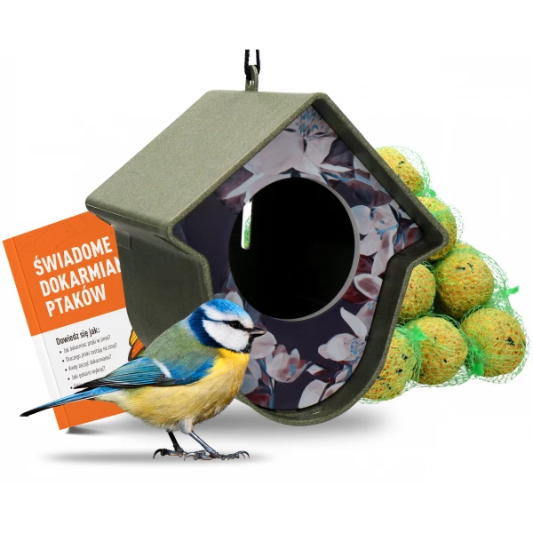 karmnik dla ptaków na masło orzechowe, kule tłuszczowe, owoce evie