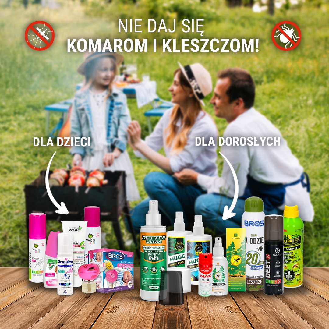 co na komary, kleszcze preparat, komary preparat, co na kleszcze