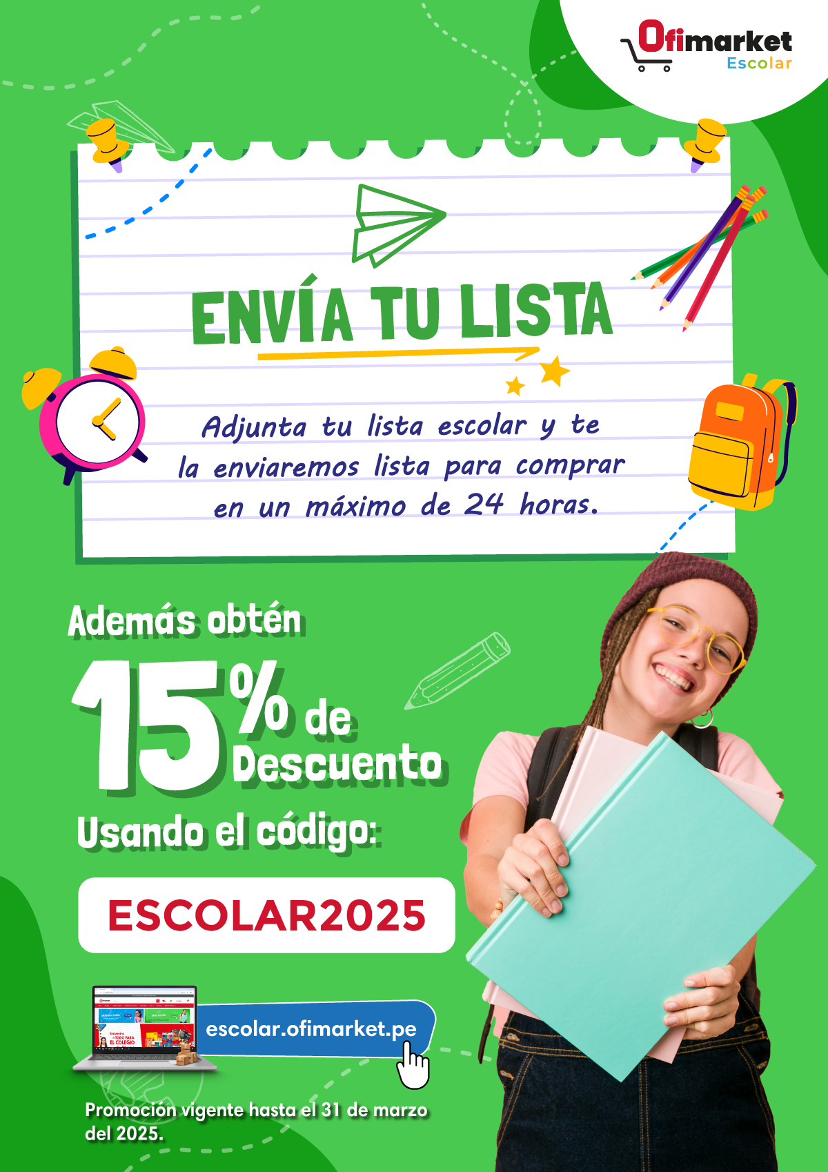 Envíanos tu lista de útiles escolares para cotizarla totalmente gratis.