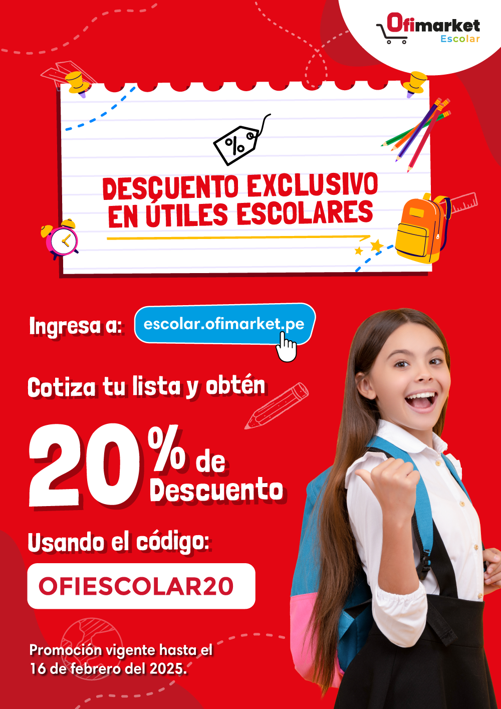 20% de descuento en toda la web con el código OFIESCOLAR20