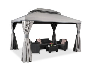 Pawilon ogrodowy z moskitierą i zasłonami Walencja 3x4m szary Garden Point