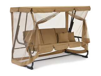 Huśtawka ogrodowa metalowa Walencja Garden Point brązowa