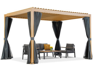 Pergola tarasowa wolnostojąca Lagos Premium 3x4 Garden Point woodlike - antracyt