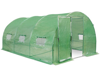 Tunel foliowy z metalowym stelażem 3x4,5m Garden Point zielony z drzwiami
