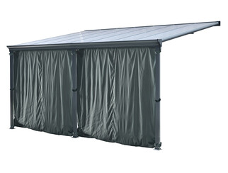 Aluminiowe zadaszenie tarasu San Diego z zasłonami 4,9 x 2,9 CoverTech antracyt