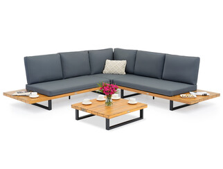 Antracytowy narożnik ogrodowy z drewna akacjowego Celano Garden Point