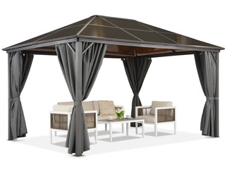 Altana ogrodowa Milos 3x4m z zasłonami Garden Point szara