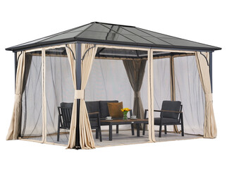 Nowoczesna altana ogrodowa Santiago Premium 3x4 m Garden Point beżowa