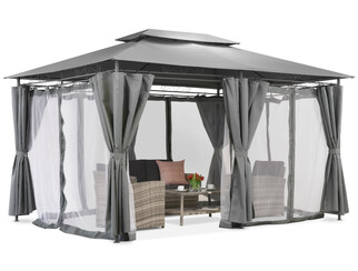 Pawilon ogrodowy Ibiza 3x4m antracytowy z moskitierą Garden Point