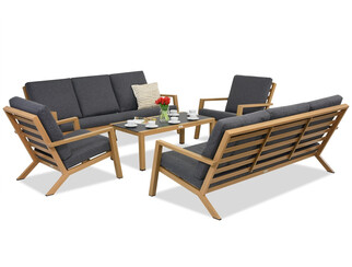 Komplet luksusowych mebli do ogrodu Braga Wood Coffee 8 Garden Point