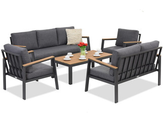 Zestaw aluminiowy Zakintos Wood Coffee 7 Garden Point