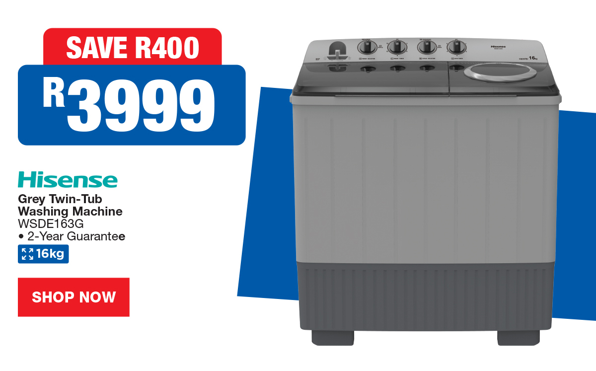 Hisense grey twin washing machine