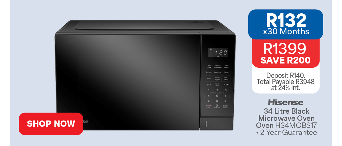 Hisense 34L Black Microwave Oven