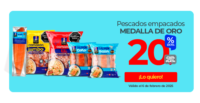 20% en pescados empacados medalla de oro