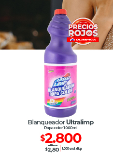 blanqueador ultralimp ropa color 1000ml ml a 2,80 precio $2.800