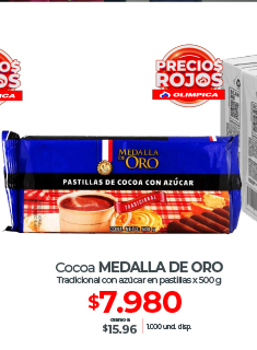 Cacao medalla de oro tradicional pastilla 500 g