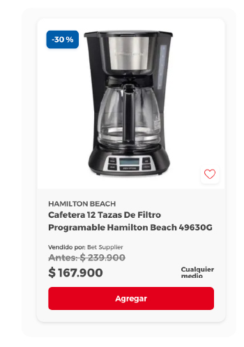 Cafetera 12 Tazas de filtro