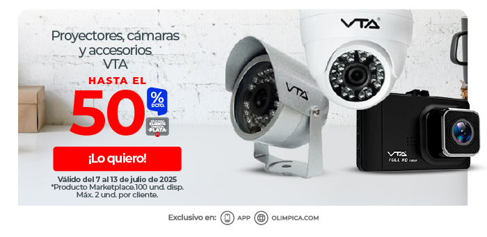 Proyectores, camaras y accesorios de la marca VTA hasta un 50% dcto
