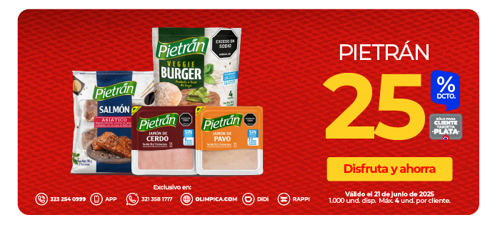 Lunes saludable: 25% Pietr&aacute;n