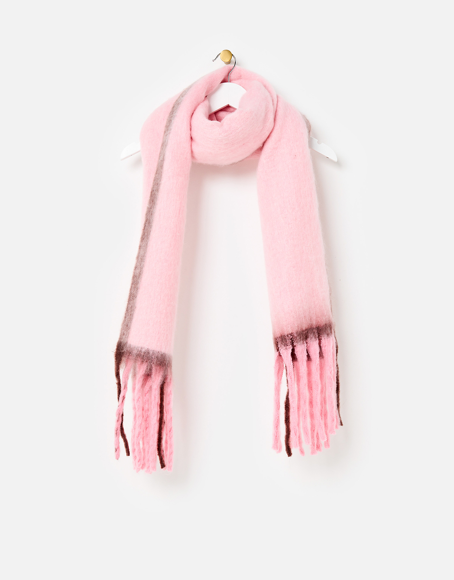Pink & Brown Side Stripe Heavyweight Scarf