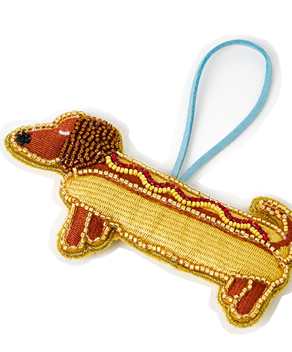Hot Dog Embroidered Christmas Tree Decoration