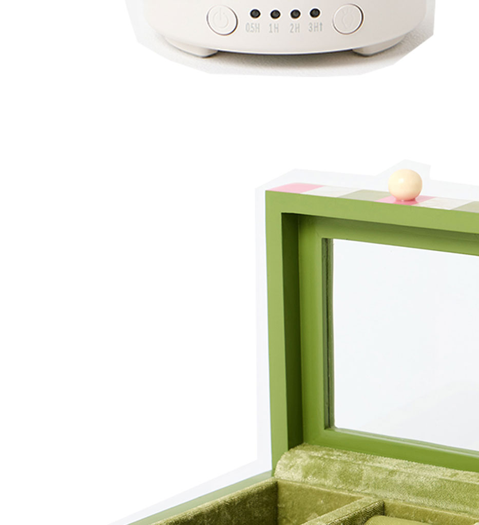 Pink & Green Resin Striped Small Jewellery Box