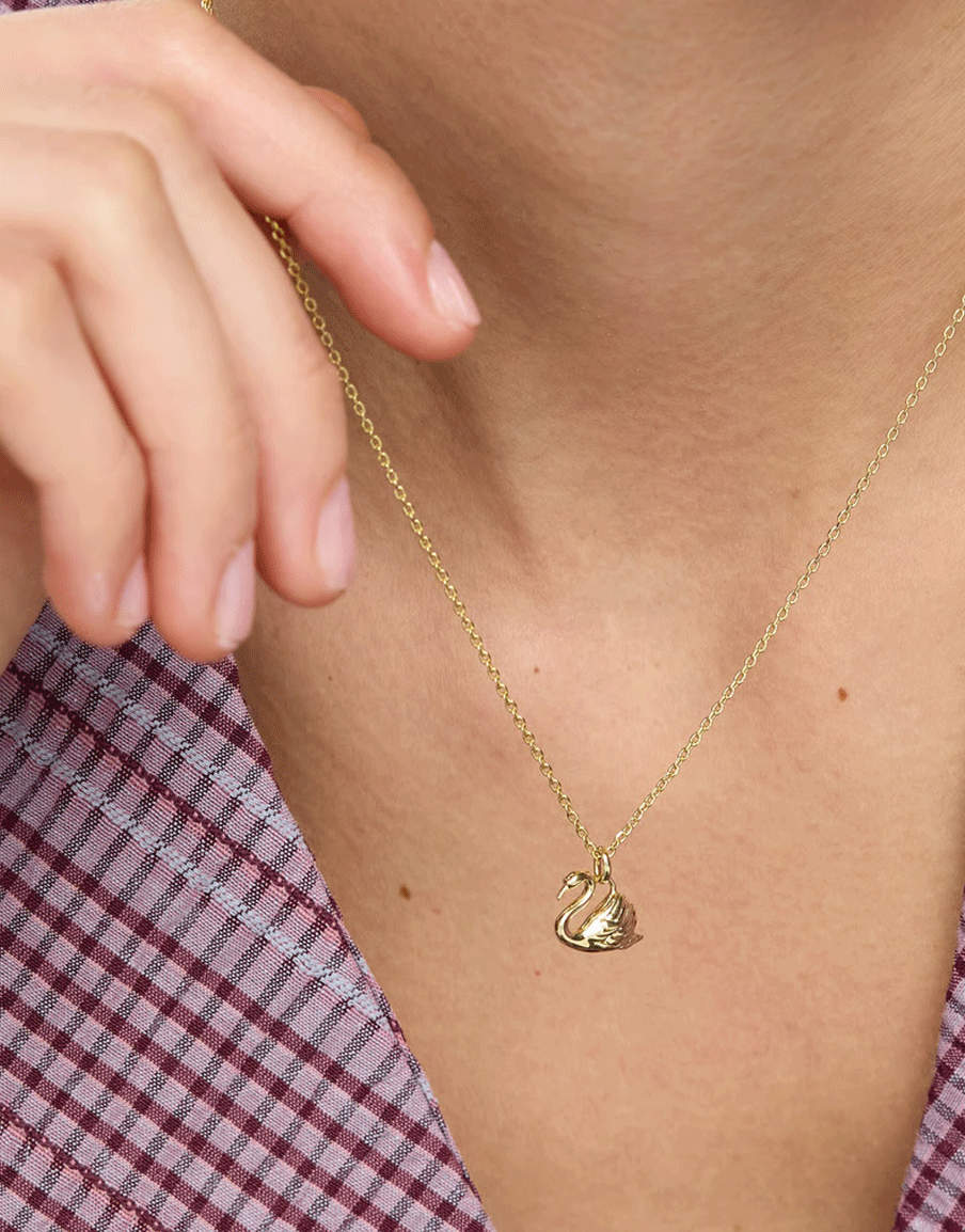Sydney Swan Charm Gold Plated Pendant Necklace