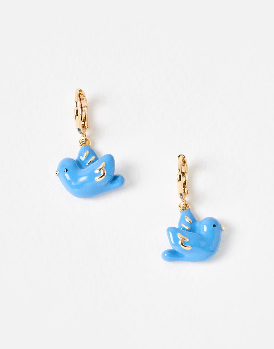 Winslow Blue Enamel Bird Pendant Chain Necklace