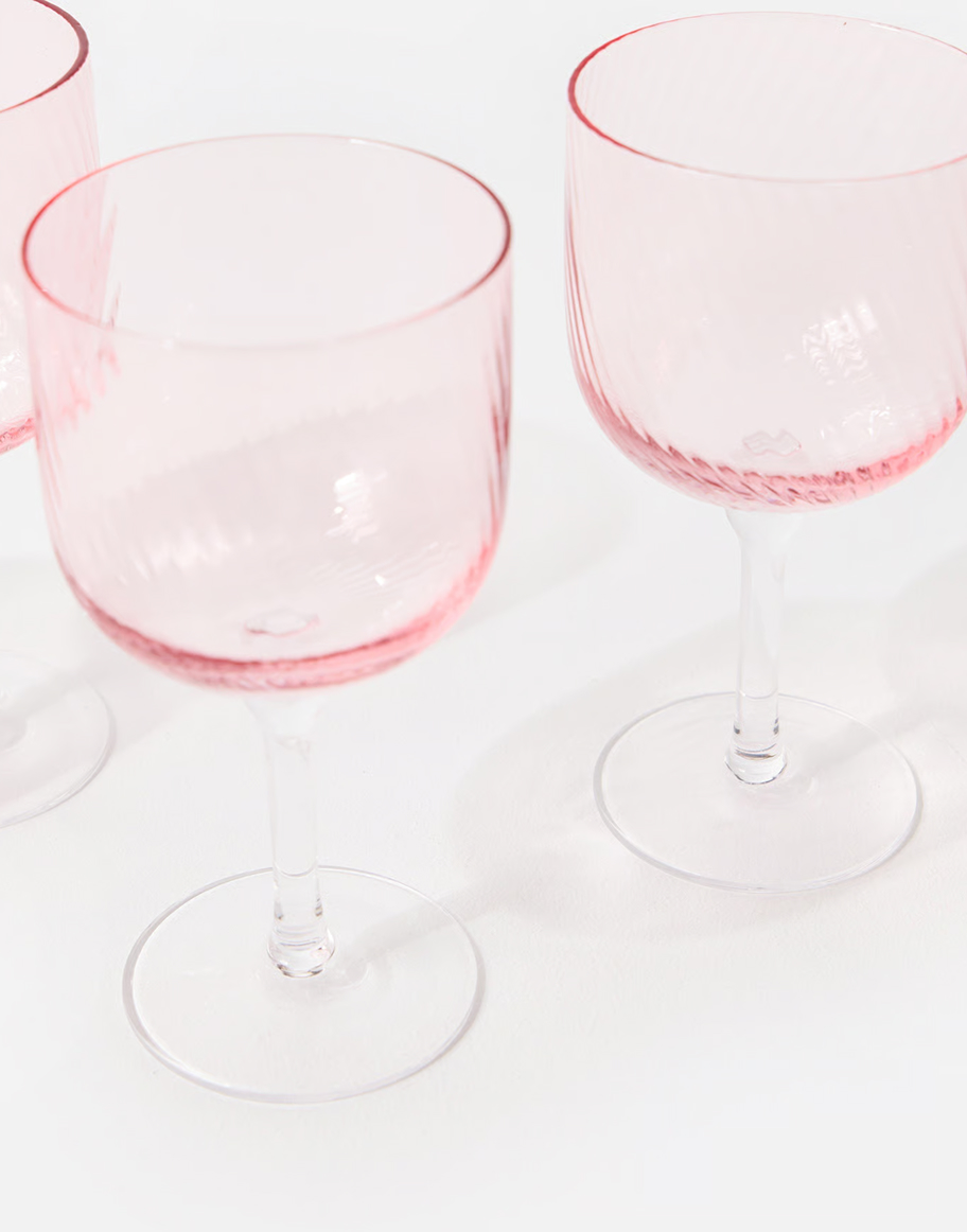 Maya Pink Wine Glasses Set of Four