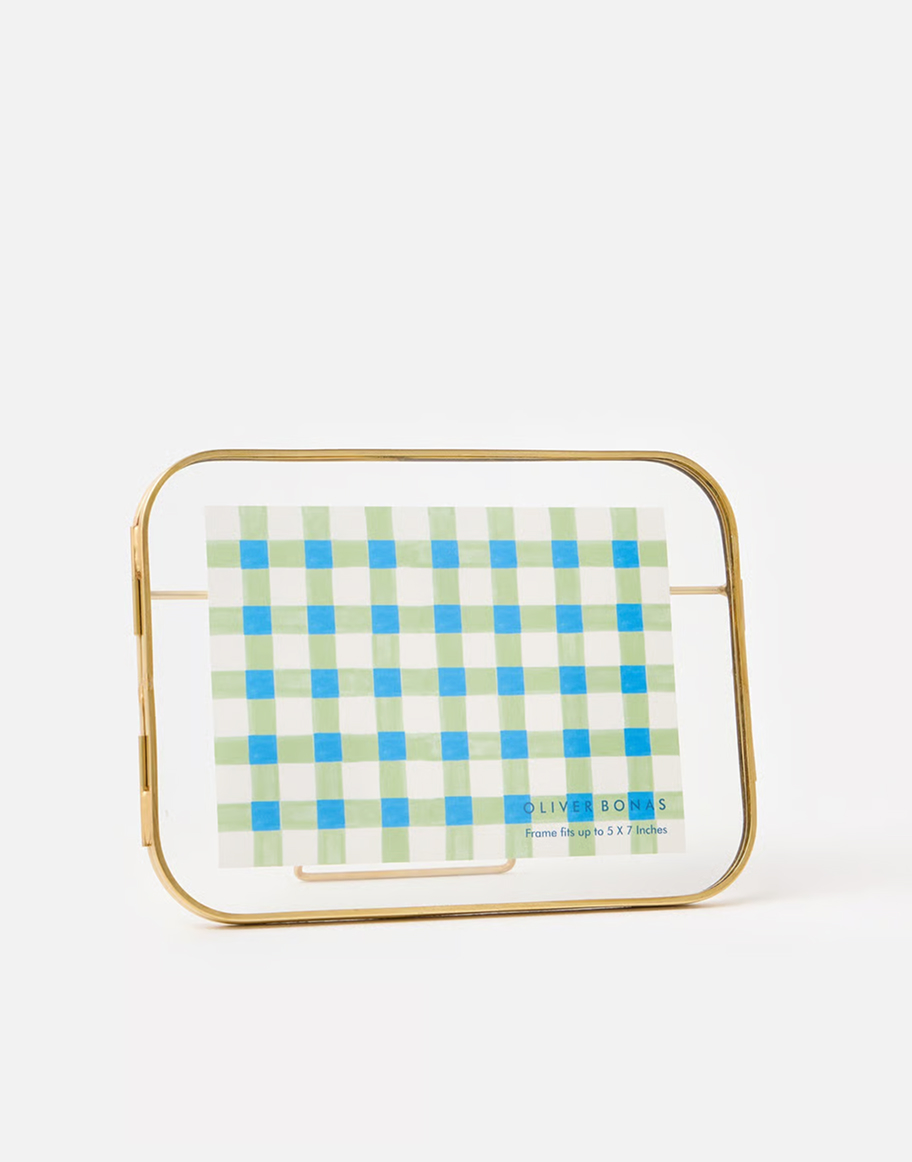 Gold Curved Glass Landscape Picture Frame 5x7