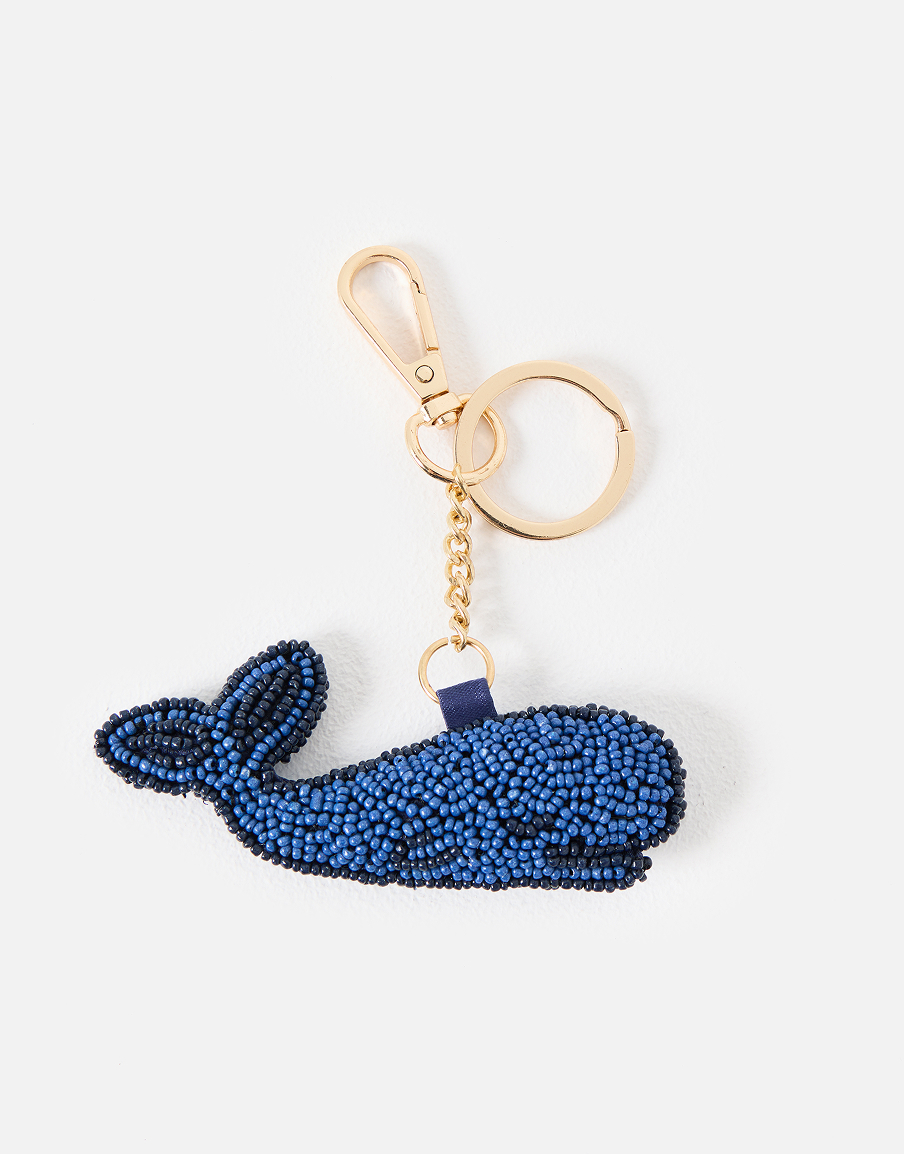 Blue Whale Beaded Keyring