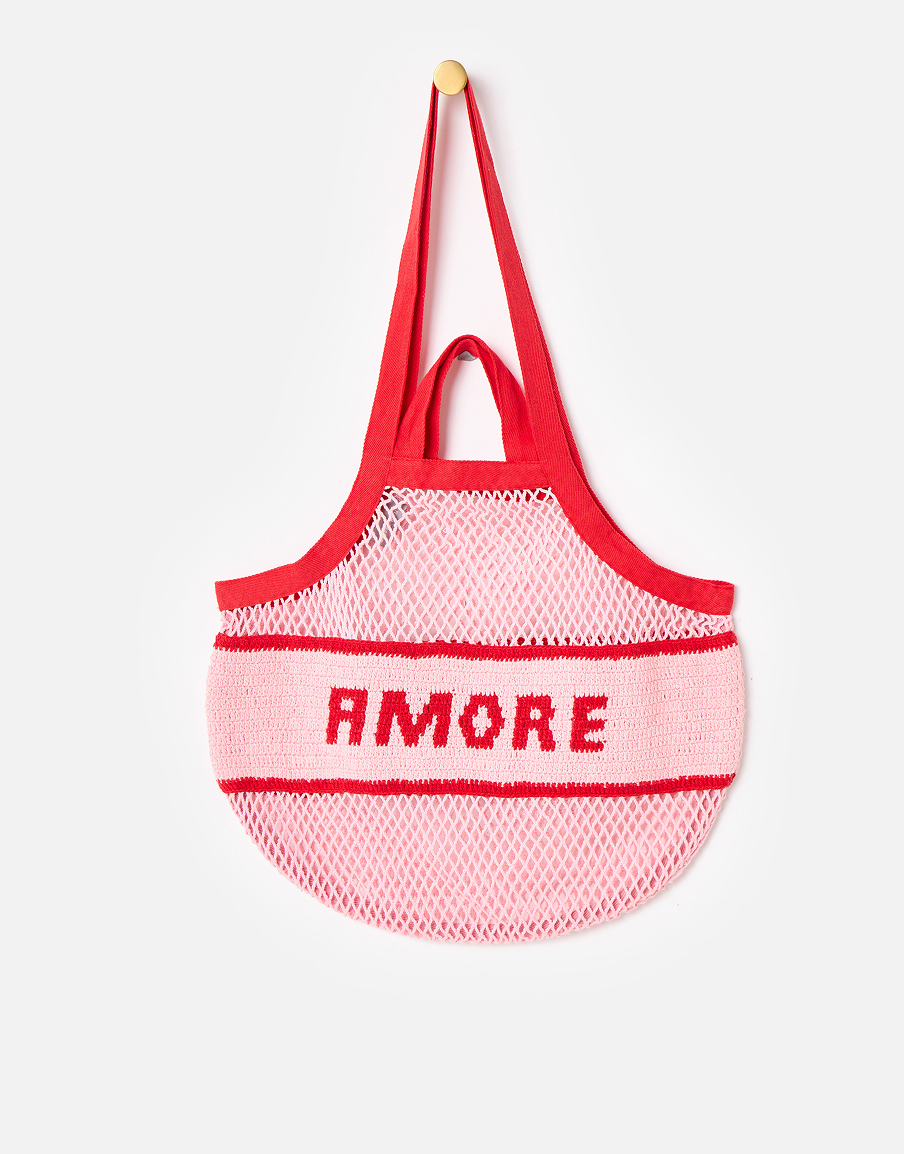 Pink & Red Amore Net Shopper Bag