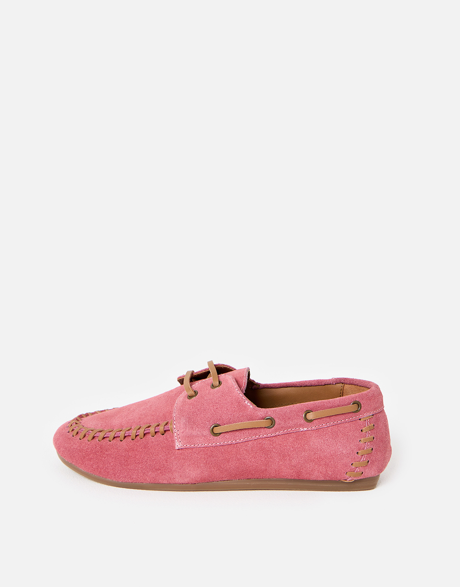 Pink Suede Boat Shoes