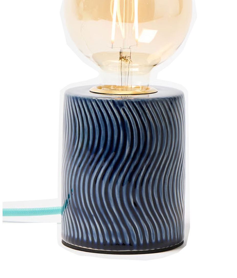 Minuit Blue Ceramic Desk & Table Lamp Base
