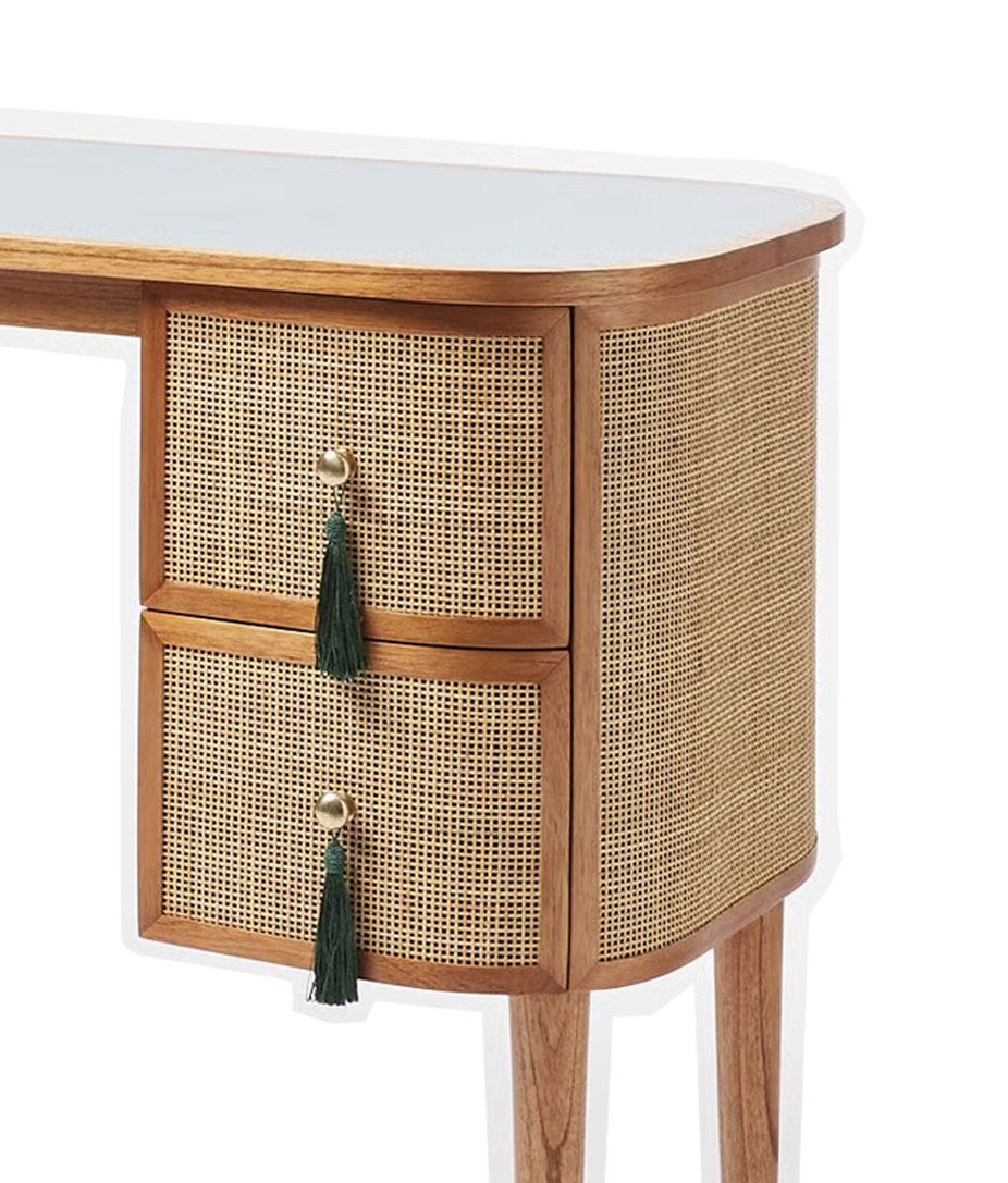 Kinship Rattan Teal Blue Dressing Table