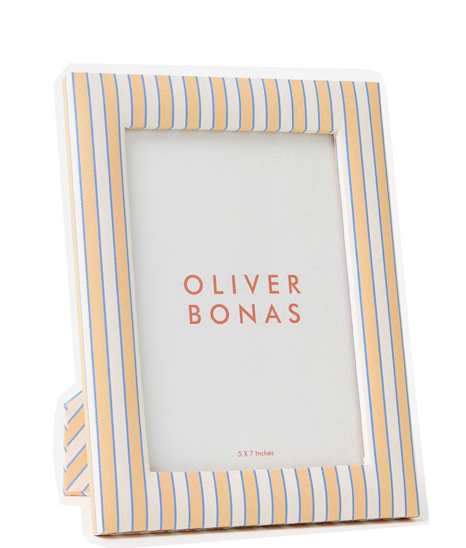 Agnes Blue & Orange Pinstripe Picture Frame 5x7