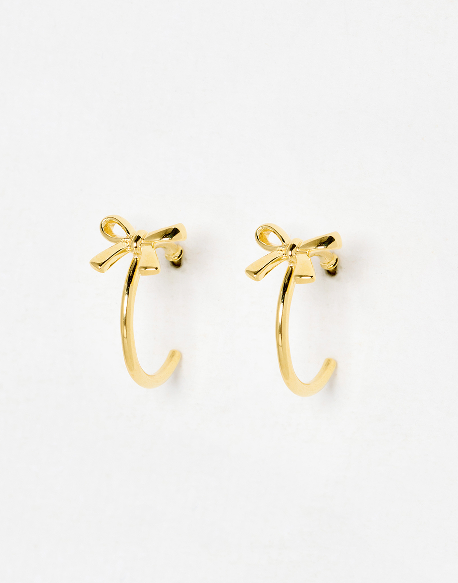 Paloma Bow Gold Plated Hoop Earrings