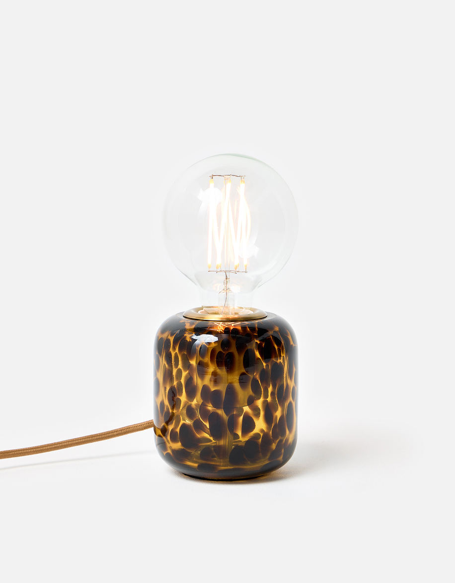 Brown Glass Tortoiseshell Table Lamp Base