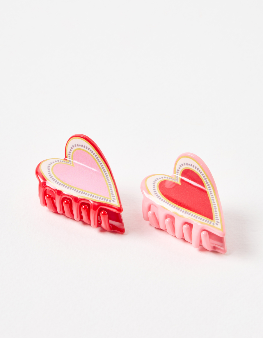 Elise Love Heart Mini Claw Clips Set of Two