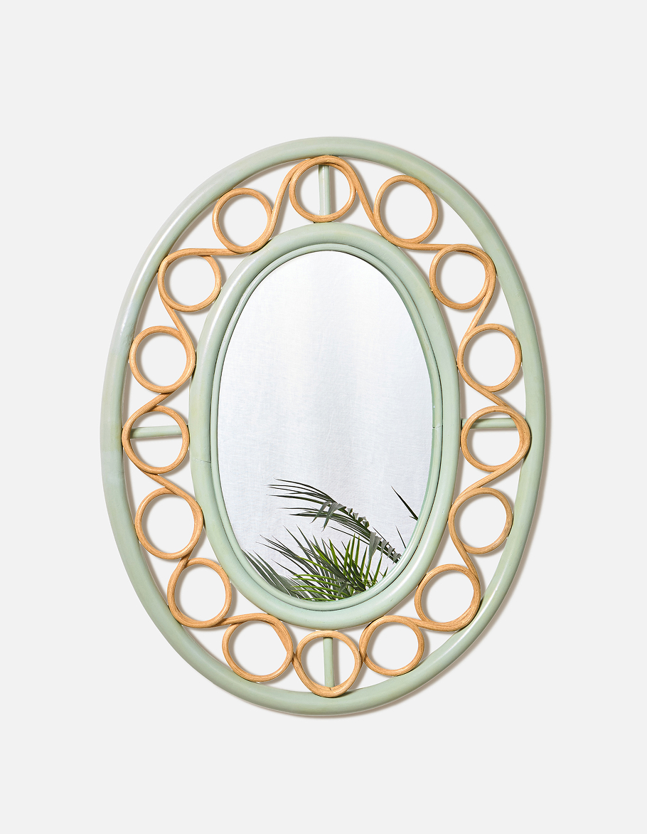 Vero Green Oval Loop Wall Mirror