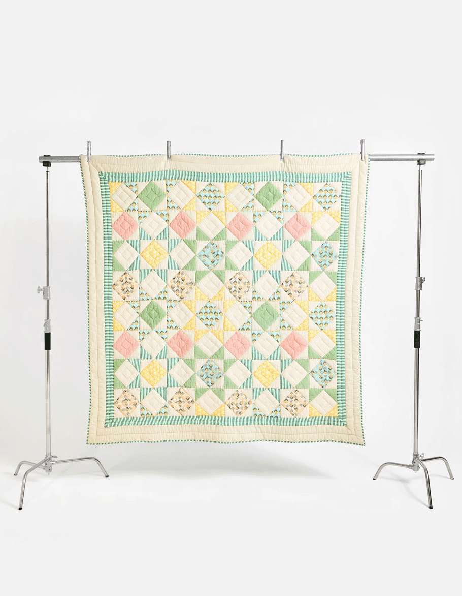 Patchwork Diamond Pastel Multicolour Quilt