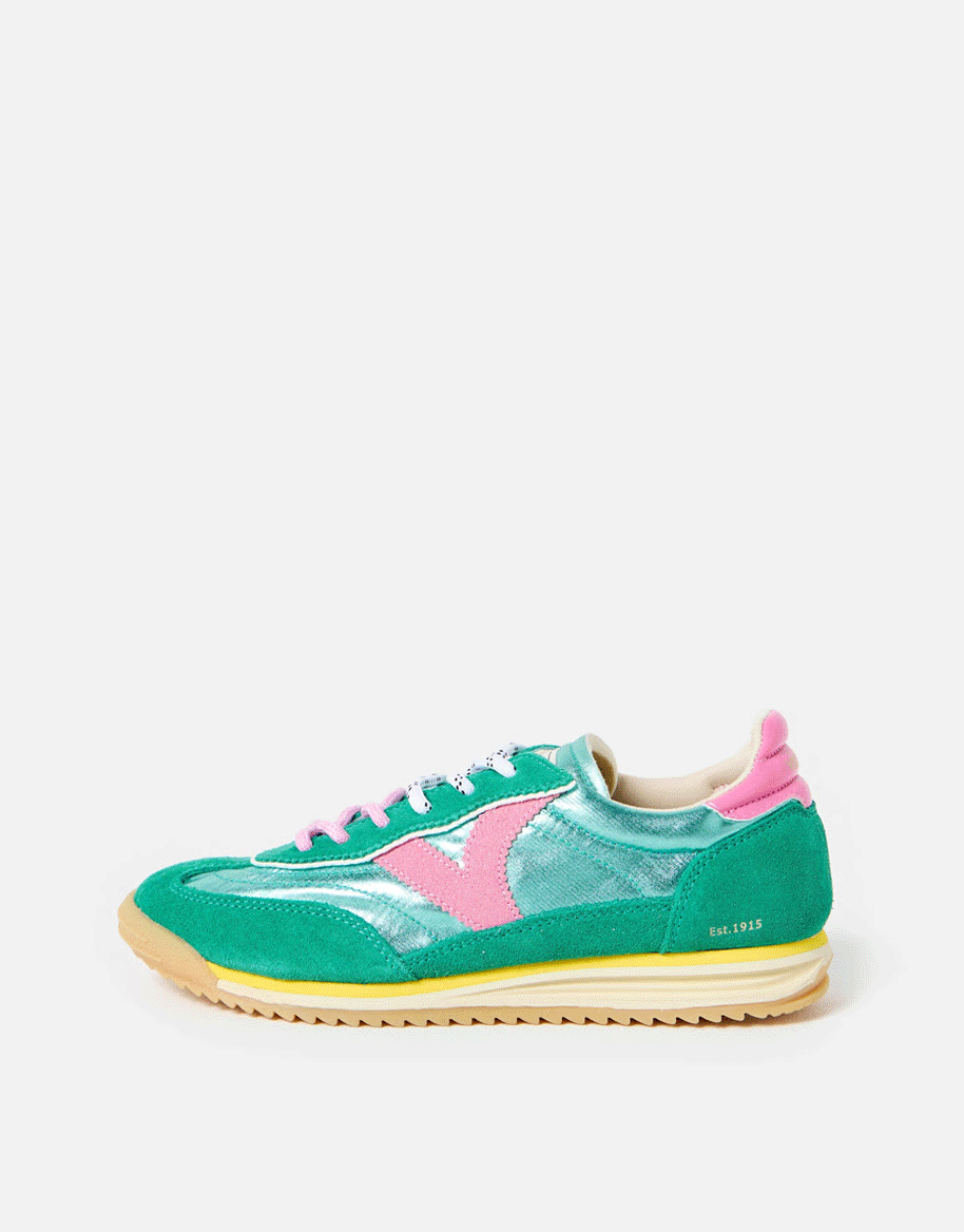 Victoria Smash Blue & Green Suede Trainers