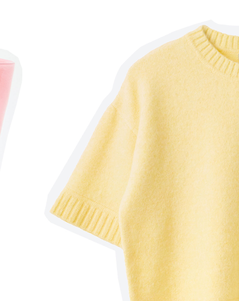 Yellow Crew Neck Short Sleeve Knitted T-Shirt